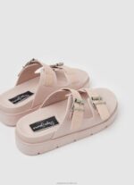 Women Light Pink Pepe Jeans Pola Park Double Buckle Sandals 60J40669 - Image 4
