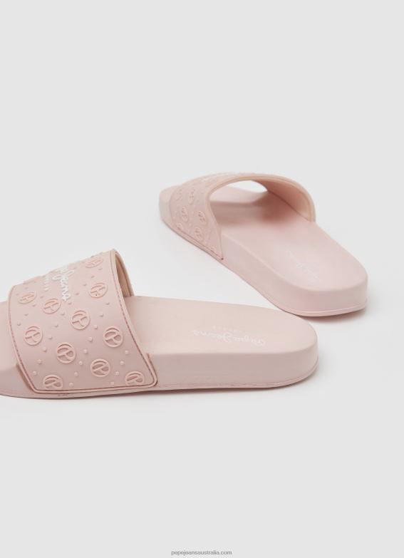 Women Light Pink Pepe Jeans Slider Plain Beach Flip Flops 60J40689 - Image 4