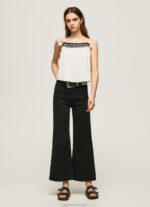 Women Mousse Pepe Jeans Cotton Top With Crochet Details 60J40335 - Image 2
