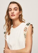 Women Mousse Pepe Jeans Crochet Sleeved T-Shirt 60J40464 - Image 3