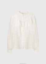 Women Mousse Pepe Jeans Mao Collar Cotton Dobby Blouse 60J40362 - Image 5