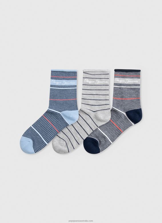 women_multi_pepe_jeans_3pack_striped_socks_60j40564.jpg Women Multi Pepe Jeans 3Pack Striped Socks 60J40564 - Image 1