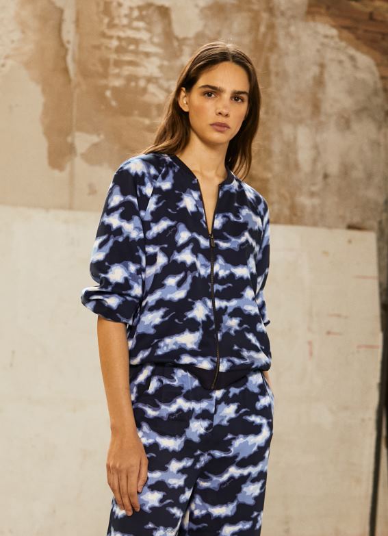 women_multi_pepe_jeans_camouflage_bomber_jacket_60j40126.jpg Women Multi Pepe Jeans Camouflage Bomber Jacket 60J40126 - Image 1