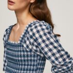 Women Multi Pepe Jeans Checkered Print Cropped Fit Top 60J40370