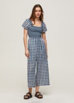 Women Multi Pepe Jeans Long Checkered Print Jumpsuit 60J40185 - Image 2