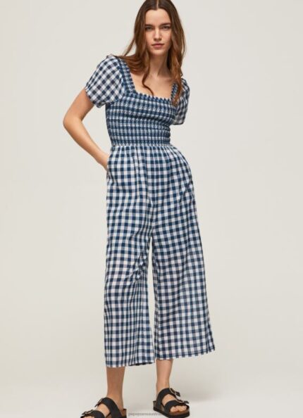Women Multi Pepe Jeans Long Checkered Print Jumpsuit 60J40185