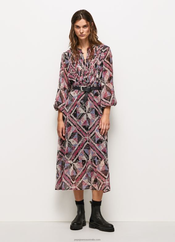 women_multi_pepe_jeans_midi_dress_with_paisley_details_60j40180.jpg Women Multi Pepe Jeans Midi Dress With Paisley Details 60J40180 - Image 1