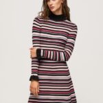 Women Multi Pepe Jeans Short Striped Knit Dress 60J40174