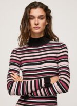 Women Multi Pepe Jeans Short Striped Knit Dress 60J40174 - Image 3