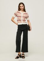 Women Multi Pepe Jeans Striped Print Cotton Cardigan 60J40235 - Image 2