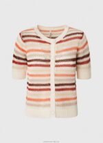 Women Multi Pepe Jeans Striped Print Cotton Cardigan 60J40235 - Image 5