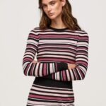 Women Multi Pepe Jeans Striped Round Neck Jersey 60J40261