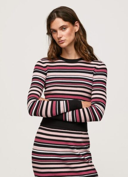 Women Multi Pepe Jeans Striped Round Neck Jersey 60J40261