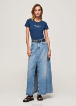 Women Navy Pepe Jeans Basic Logo T-Shirt 60J40470 - Image 3