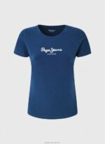 Women Navy Pepe Jeans Basic Logo T-Shirt 60J40470 - Image 5