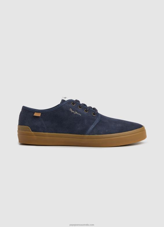 women_navy_pepe_jeans_colin_shoe_leather_sneakers_60j40638.jpg Women Navy Pepe Jeans Colin Shoe Leather Sneakers 60J40638 - Image 1
