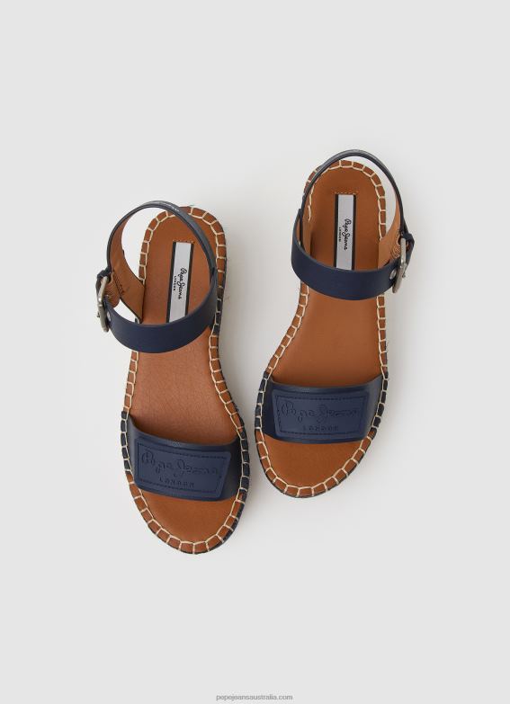 Women Navy Pepe Jeans Witney Brand Wedge Sandals 60J40650 - Image 2