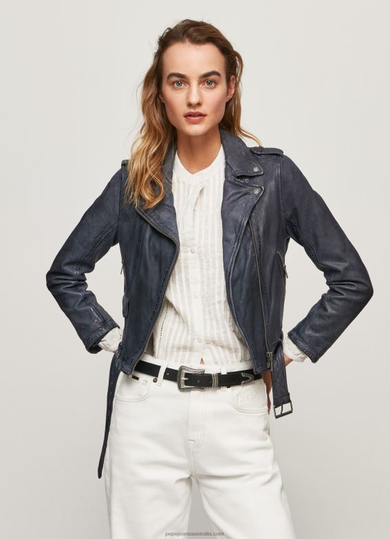 women_ocean_pepe_jeans_lamb_leather_biker_jacket_60j40113.jpg Women Ocean Pepe Jeans Lamb Leather Biker Jacket 60J40113 - Image 1