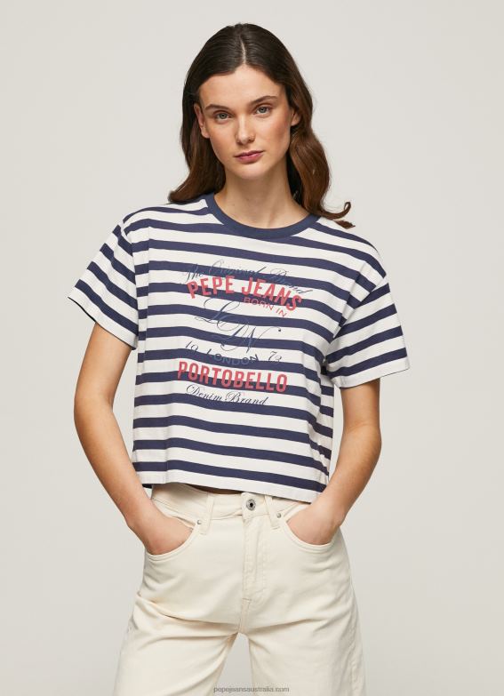 women_ocean_pepe_jeans_striped_print_t_shirt_60j40450.jpg Women Ocean Pepe Jeans Striped Print T-Shirt 60J40450 - Image 1