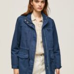 Women Ocean Pepe Jeans Union Jack Print Cotton Parka 60J40127