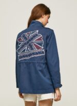 Women Ocean Pepe Jeans Union Jack Print Cotton Parka 60J40127 - Image 3