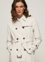 Women Off Lace Pepe Jeans Classic Twill Trench Coat 60J40106