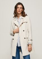 Women Off Lace Pepe Jeans Classic Twill Trench Coat 60J40106 - Image 3