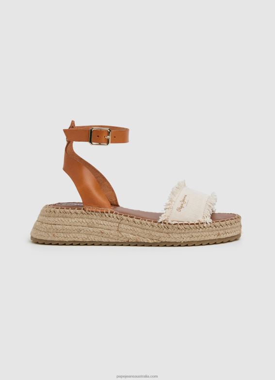 women_off_white_pepe_jeans_kate_fabric_wedge_sandals_60j40678.jpg Women Off White Pepe Jeans Kate Fabric Wedge Sandals 60J40678 - Image 1