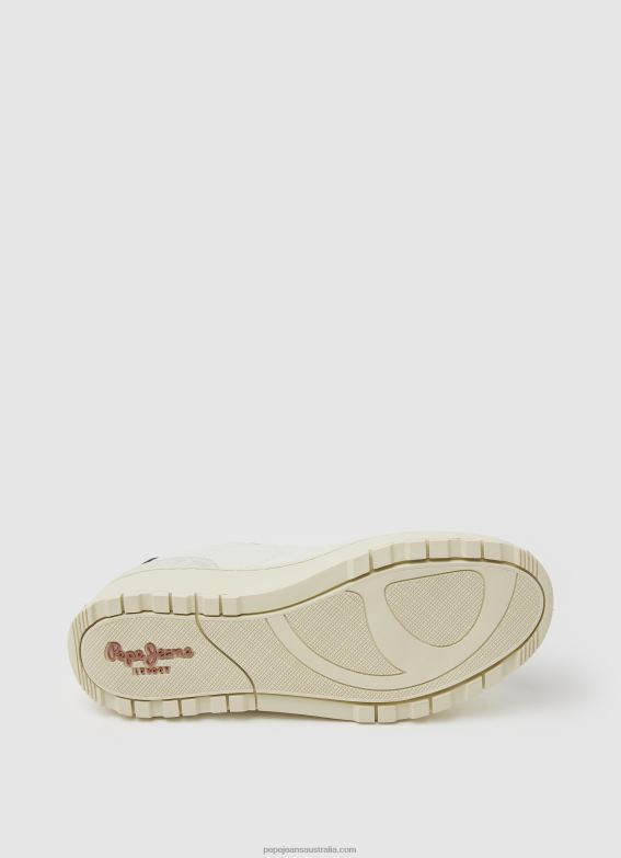 Women Off White Pepe Jeans Kore Retry Leather Sneakers 60J40571 - Image 5