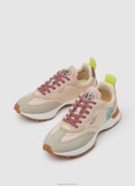 Women Pale Pink Pepe Jeans Lucky Leo Combined Sneakers 60J40579 - Image 3