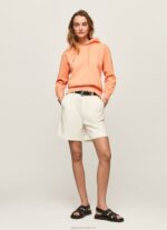 Women Peach Pepe Jeans Cotton Hoodie 60J40282 - Image 2