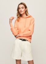 Women Peach Pepe Jeans Cotton Hoodie 60J40282