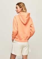 Women Peach Pepe Jeans Cotton Hoodie 60J40282 - Image 4