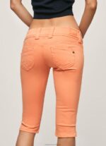 Women Peach Pepe Jeans Cropped Fit Denim Shorts 60J40528 - Image 5