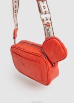 Women Peach Pepe Jeans Embossed Logo Maxi Crossbody Bag 60J40715 - Image 2