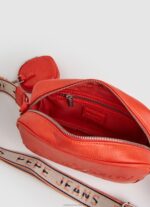 Women Peach Pepe Jeans Embossed Logo Maxi Crossbody Bag 60J40715 - Image 3