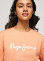 Women Peach Pepe Jeans Logo Printed Jumper 60J40274 - Image 3