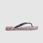 Women Red Pepe Jeans Floral Rake Beach Flip Flops 60J40702