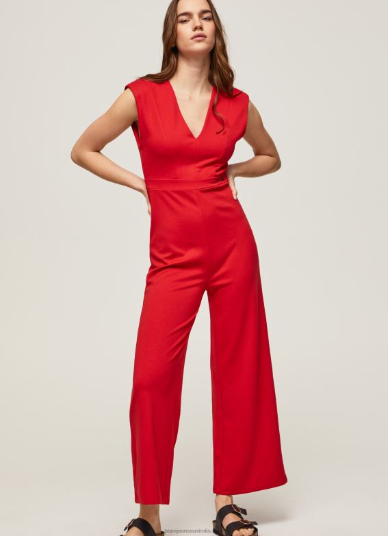 women_royal_red_pepe_jeans_melody_sleeveless_jumpsuit_60j40204.jpg Women Royal Red Pepe Jeans Melody Sleeveless Jumpsuit 60J40204 - Image 1