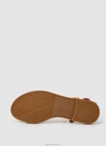Women Rust Orange Pepe Jeans Hayes Folk Suede Flat Sandals 60J40667 - Image 5