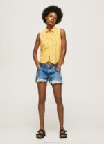 Women Shine Pepe Jeans Openwork Armhole Sleeve Shirt 60J40330 - Image 2