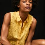 Women Shine Pepe Jeans Openwork Armhole Sleeve Shirt 60J40330