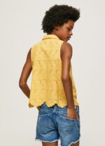 Women Shine Pepe Jeans Openwork Armhole Sleeve Shirt 60J40330 - Image 5