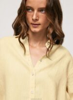 Women Shine Pepe Jeans Striped Print Regular Fit Shirt 60J40347 - Image 3