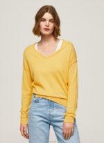 Women Shine Pepe Jeans V Neckline Relaxed Fit Jersey 60J40257 - Image 3