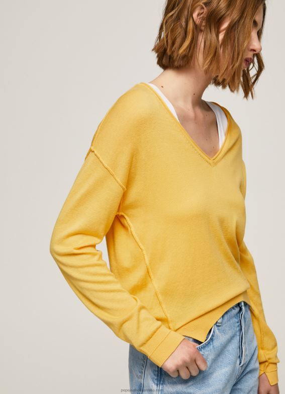 women_shine_pepe_jeans_v_neckline_relaxed_fit_jersey_60j40257.jpg Women Shine Pepe Jeans V Neckline Relaxed Fit Jersey 60J40257 - Image 1