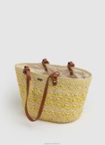 Women Shine Pepe Jeans Woven Straw Basket Bag 60J40725 - Image 2
