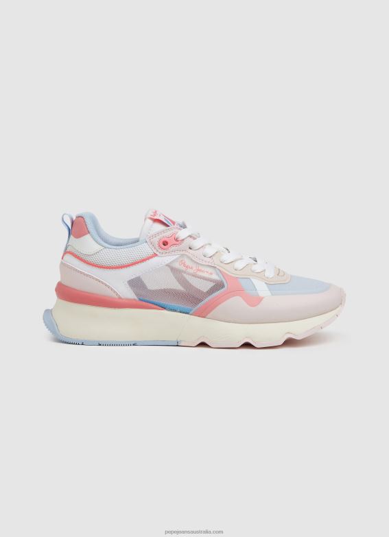 Women Soft Pink Pepe Jeans Brit Pro Bright Running Sneakers 60J40575 - Image 2