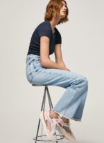 Women Soft Pink Pepe Jeans Brit Pro Bright Running Sneakers 60J40575