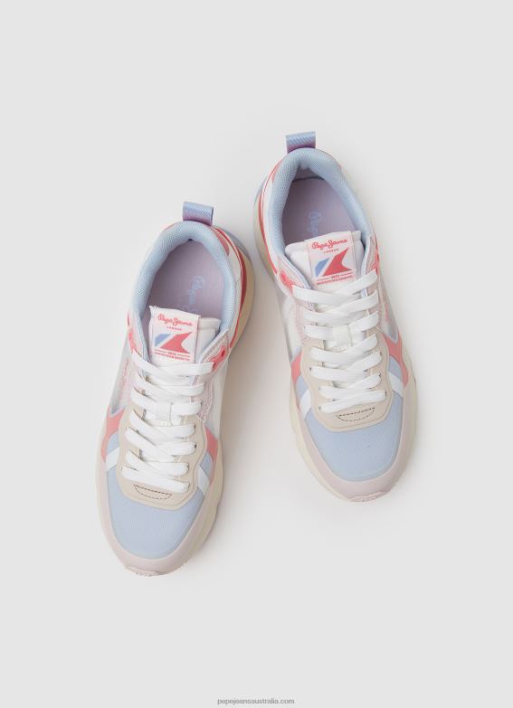 Women Soft Pink Pepe Jeans Brit Pro Bright Running Sneakers 60J40575 - Image 3